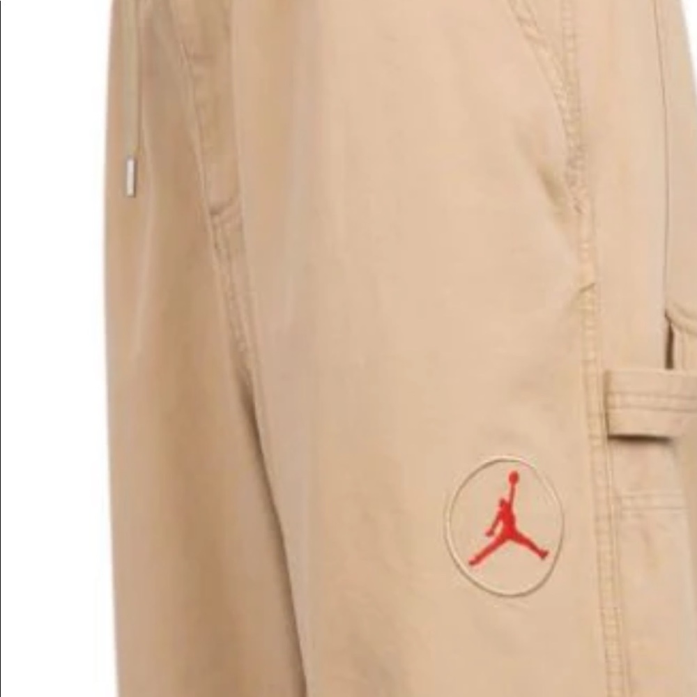 NWT tall Jordan Collab Travis Scott Carpenters khaki canvas pants XLT joggers